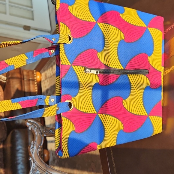 African print large tote African wax cotton handbag unique purse - Picture 12 of 15